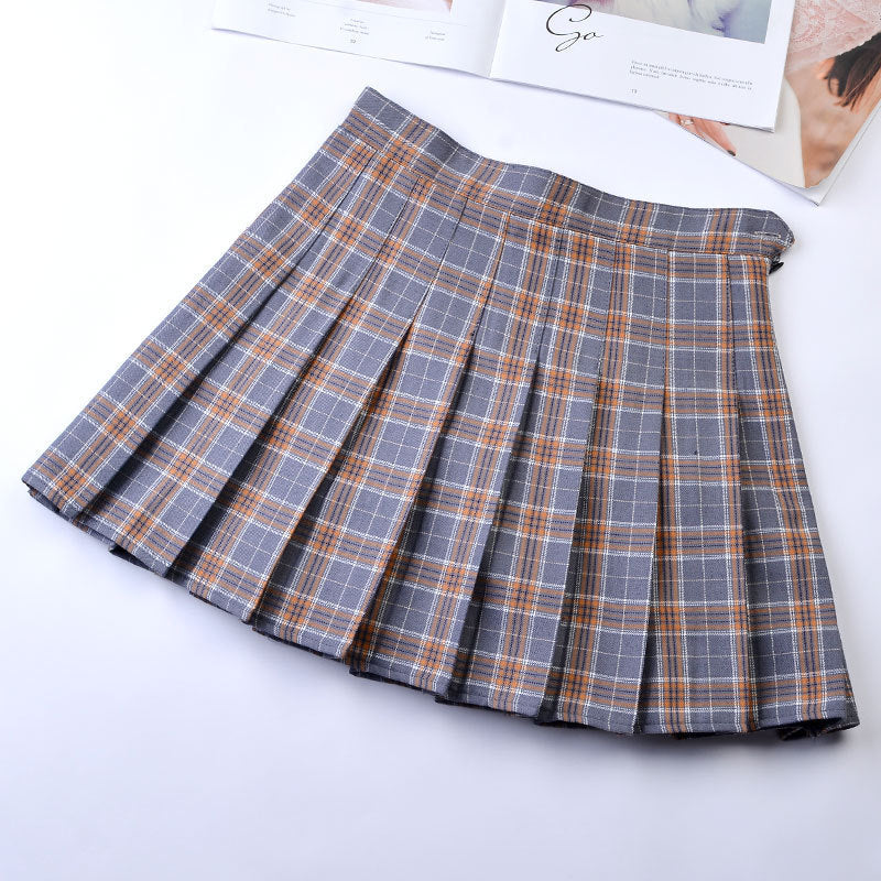 Plaid Short Skirt Slimming Women's Skirt Plaid Short Skirt Slimming Women's Skirt